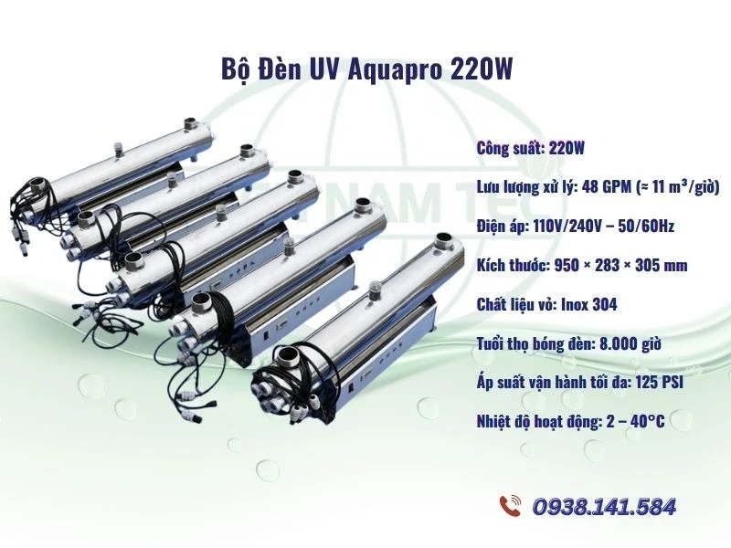 đèn uv aquapro 220w