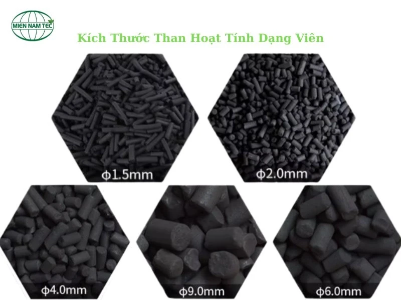 Kích thước than hoạt tính viên nén 