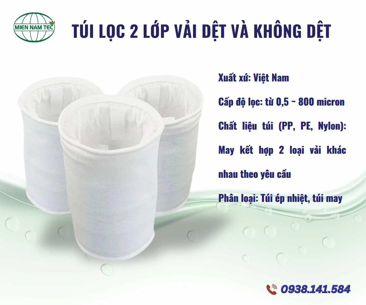 TÚI LỌC 2 LỚP VẢI DỆT VÀ KHÔNG DỆT