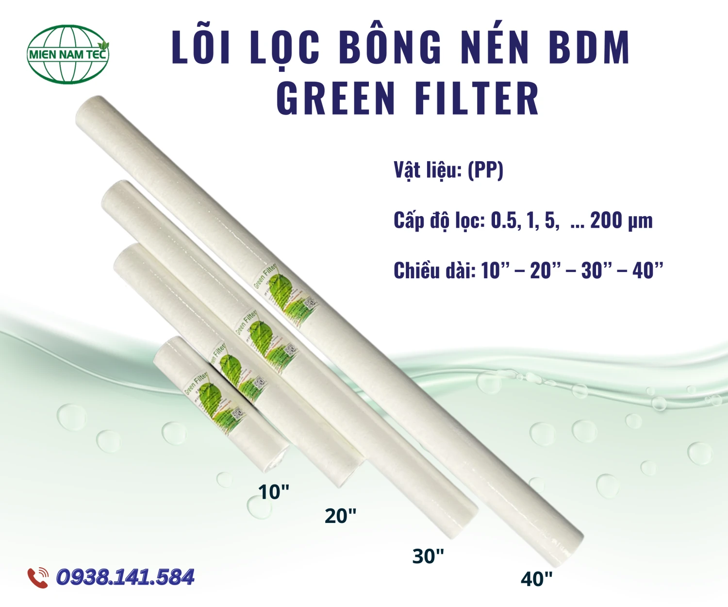 Lõi lọc bông nén Green Filter