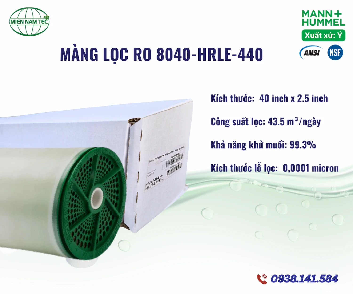 Thông số kỹ thuật của màng 8040-HRLE-440