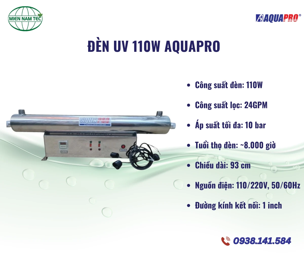 Bộ đèn UV 110W Aquapro