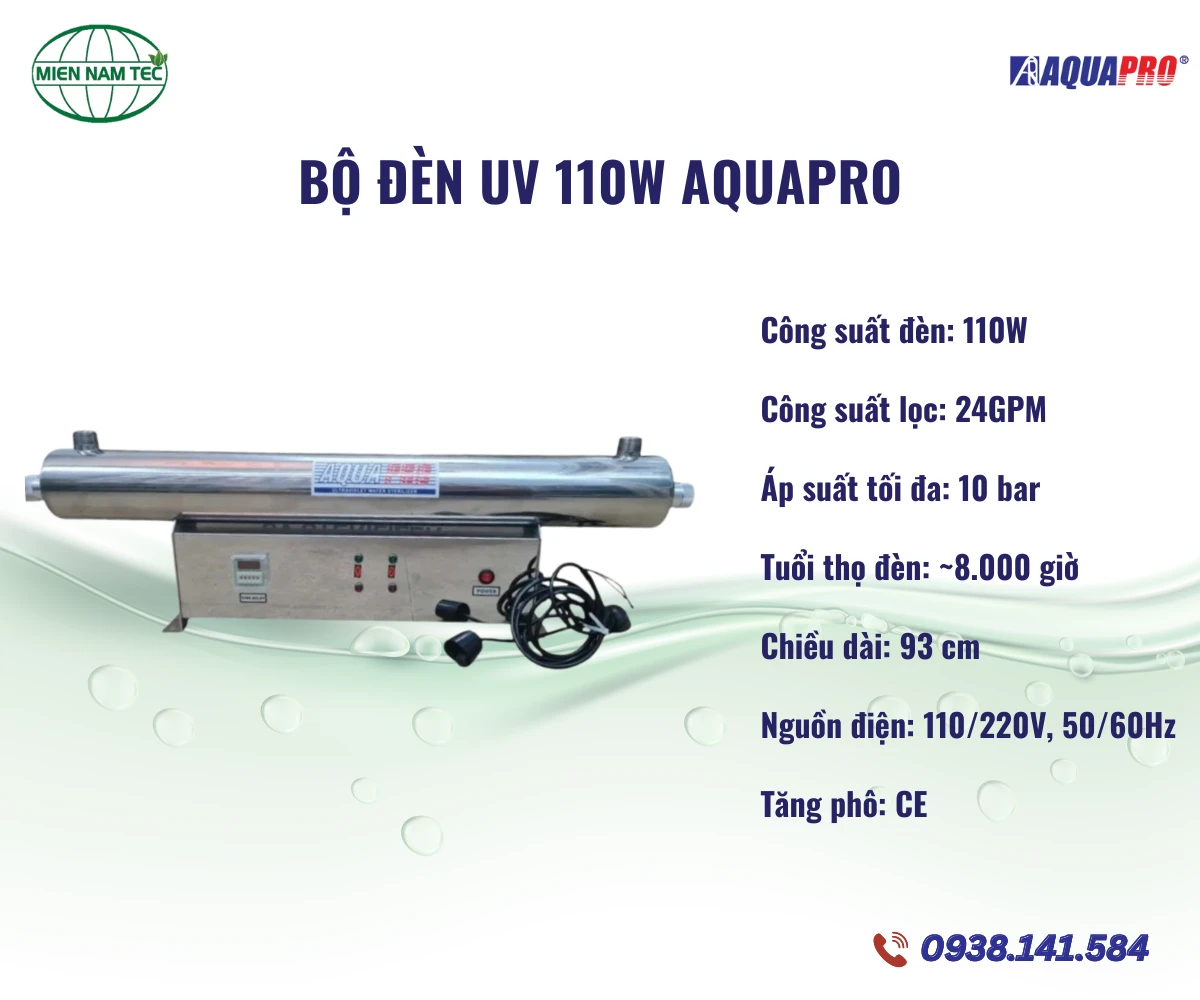 Bộ đèn UV 110W Aquapro