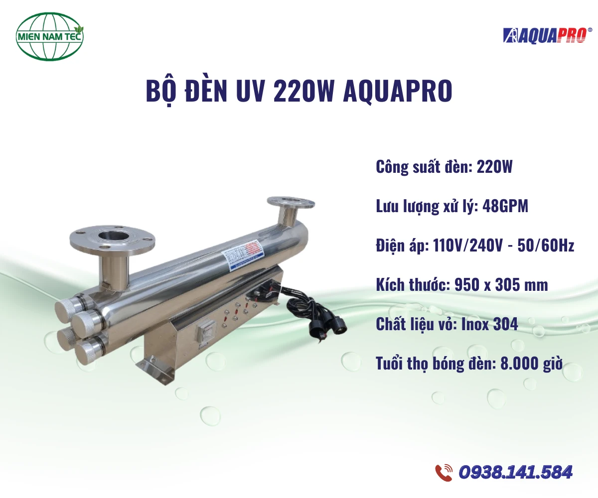 Bộ đèn UV Aquapro 220W