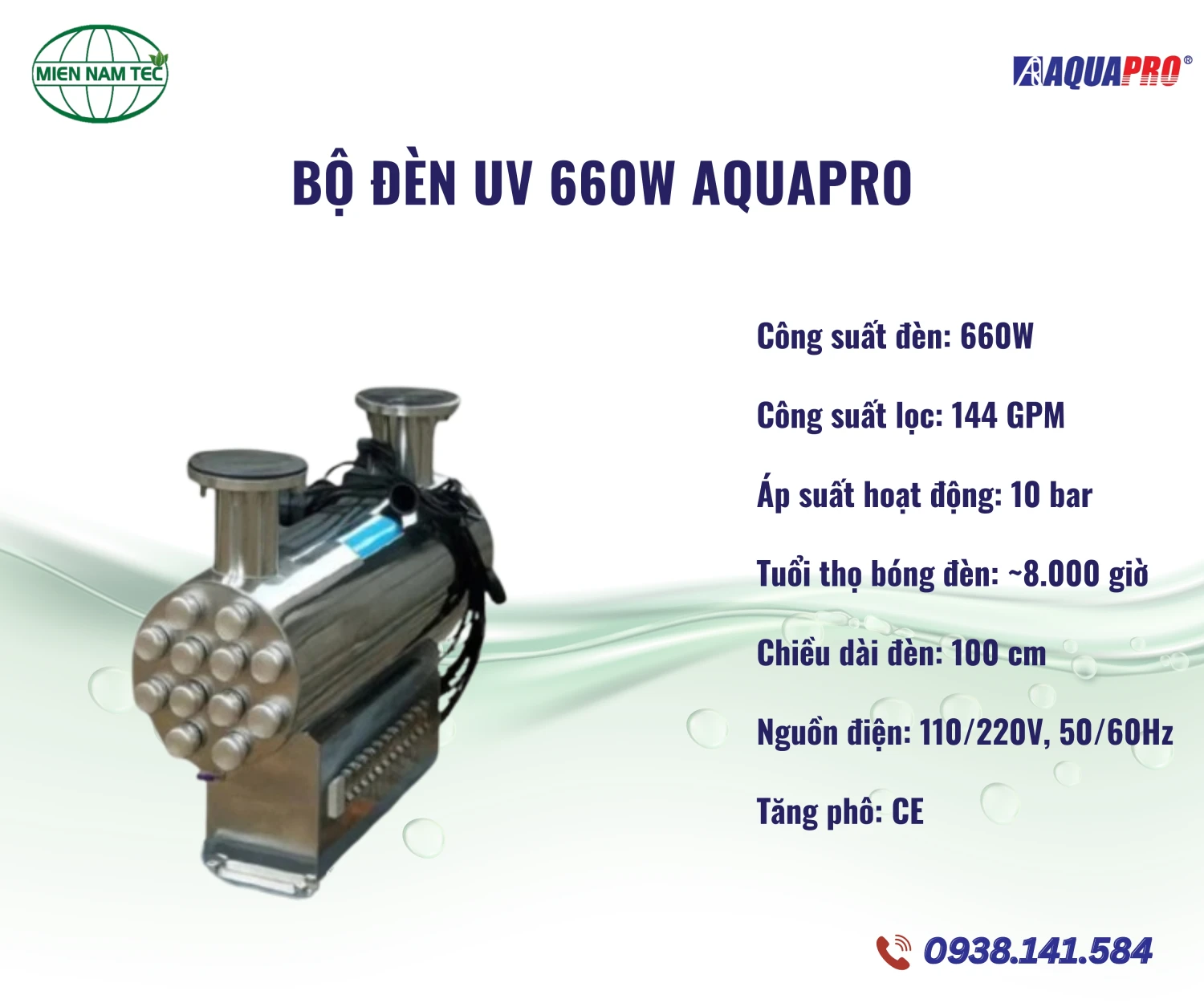 Bộ đèn UV 660W Aquapro
