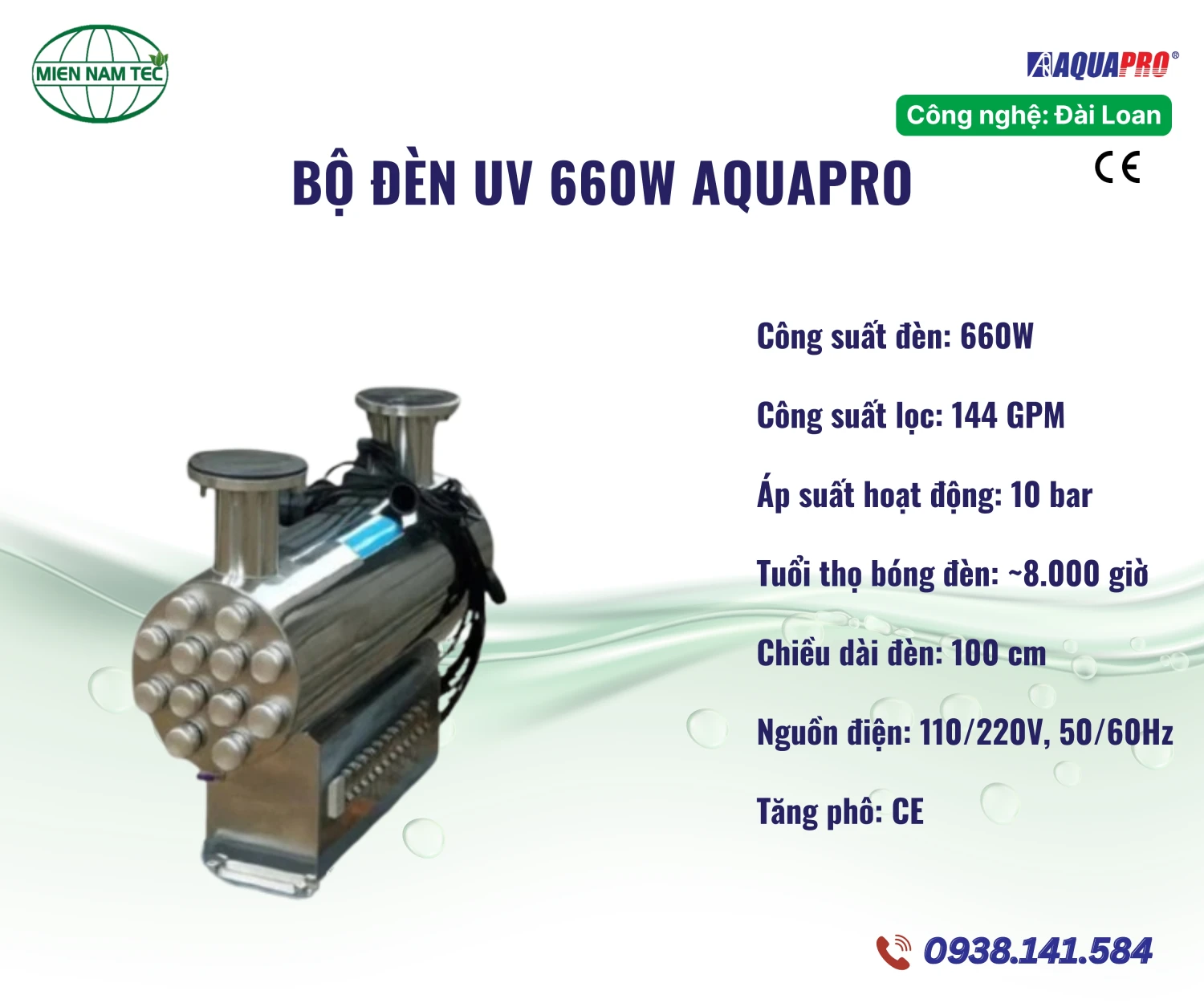 Bộ đèn UV 660W Aquapro