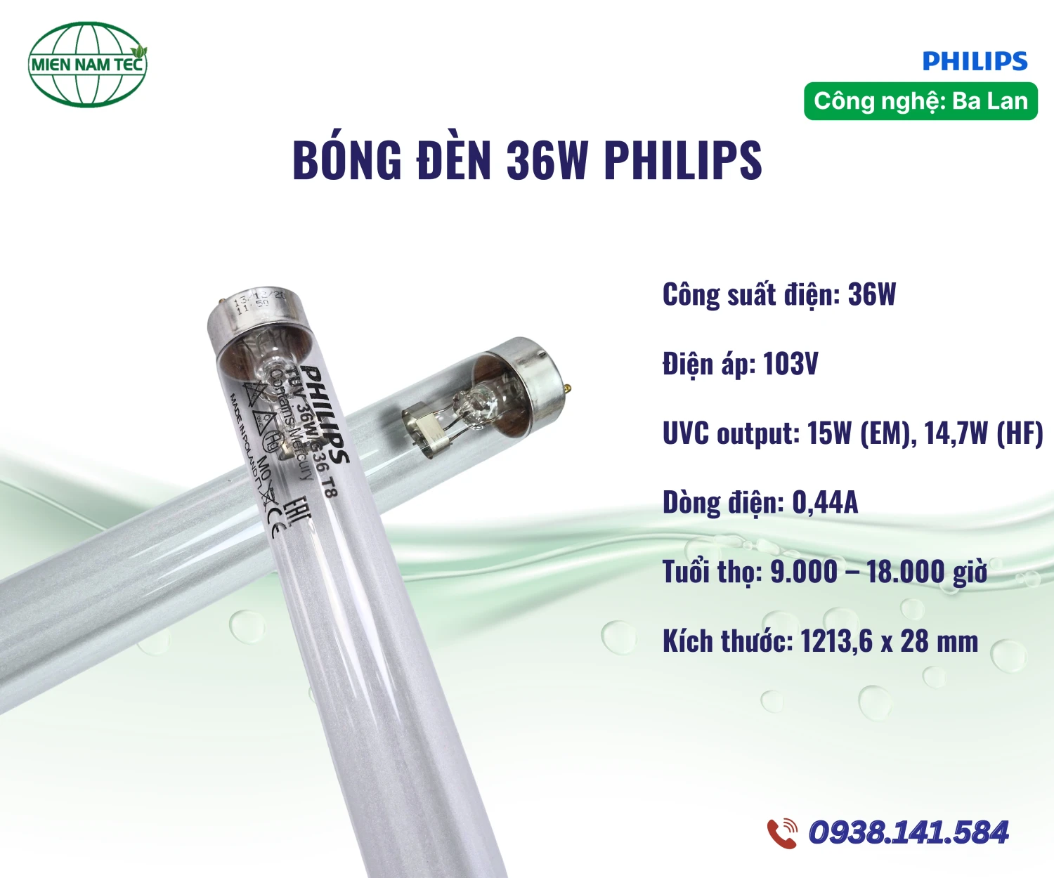 Bóng đèn UV 36W T8 Philips