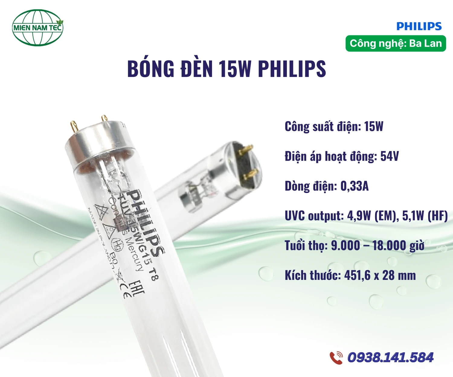Bóng đèn UV 15W T8