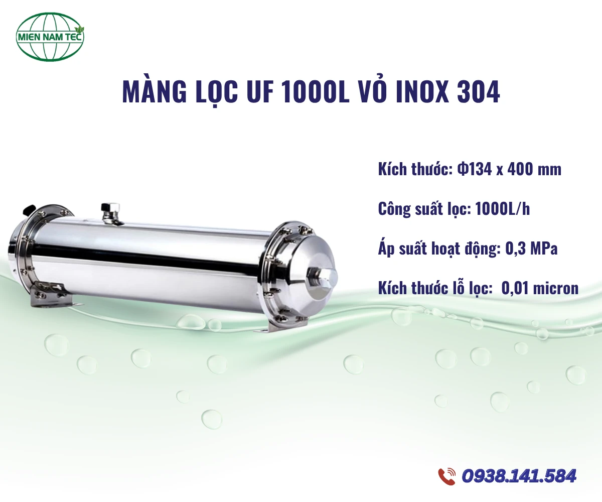 Màng Lọc UF 1000L Vỏ Inox 304