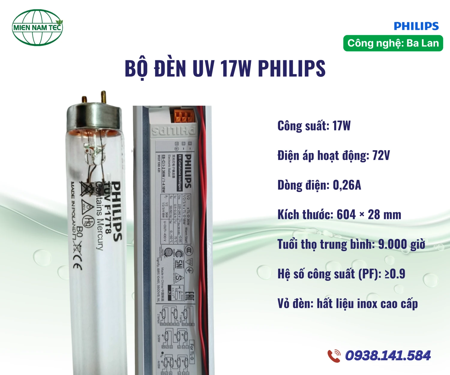 Bộ đèn TUV F17T8 Philips