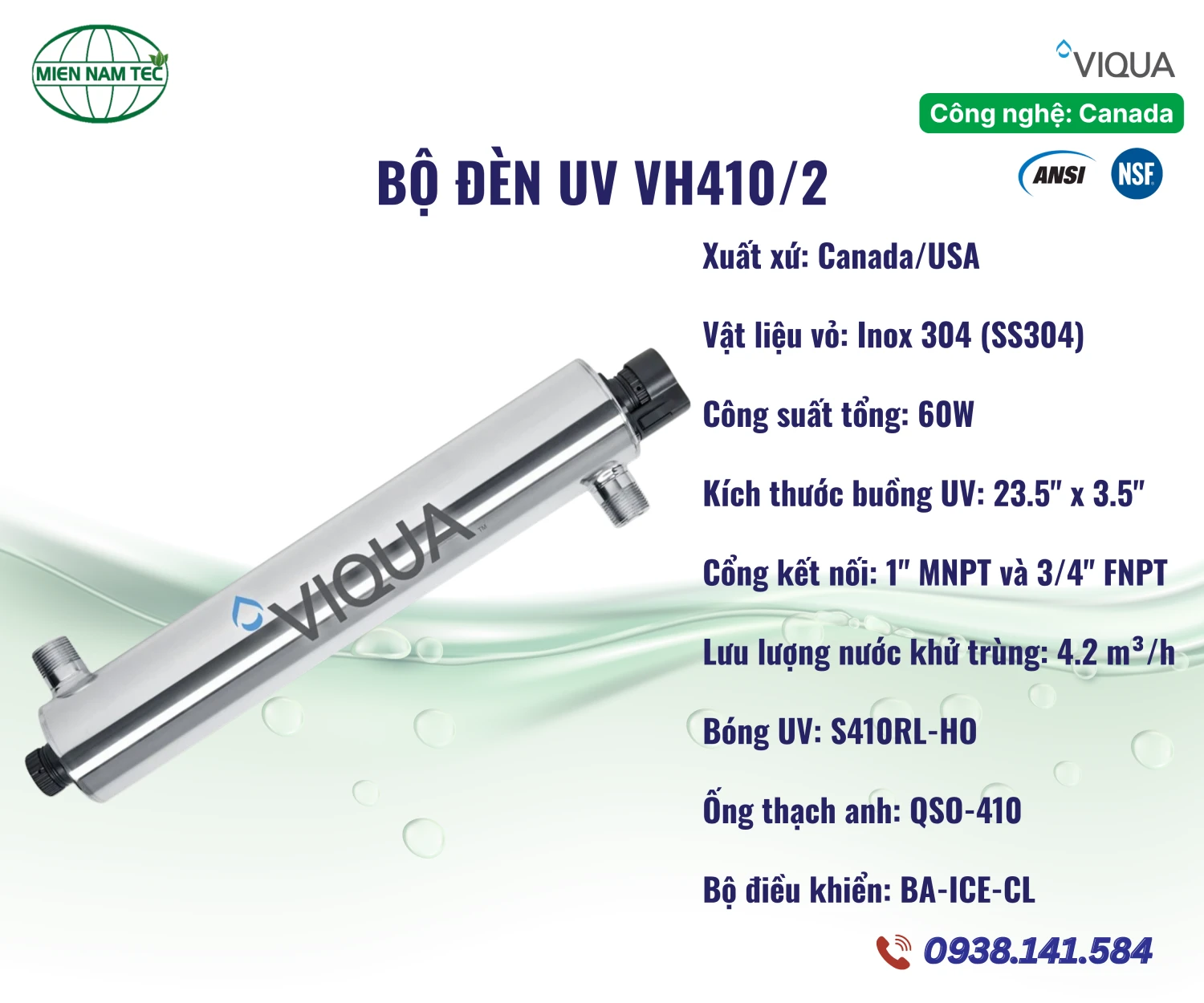 Bộ đèn UV VIQUA VH410/2