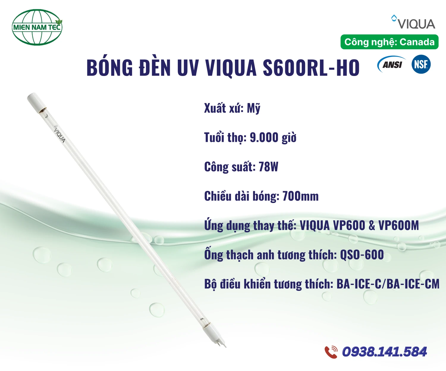 Bóng đèn UV VIQUA S600RL-HO