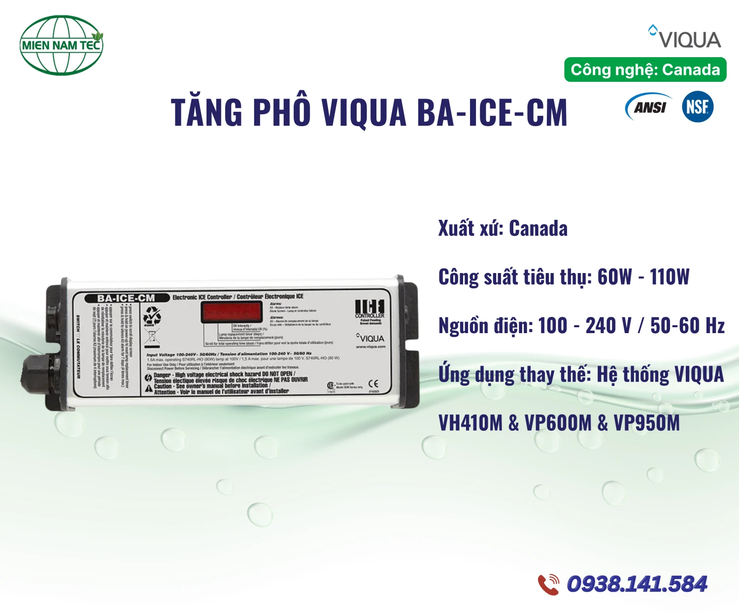 Chấn lưu đèn UV VIQUA BA-ICE-CM