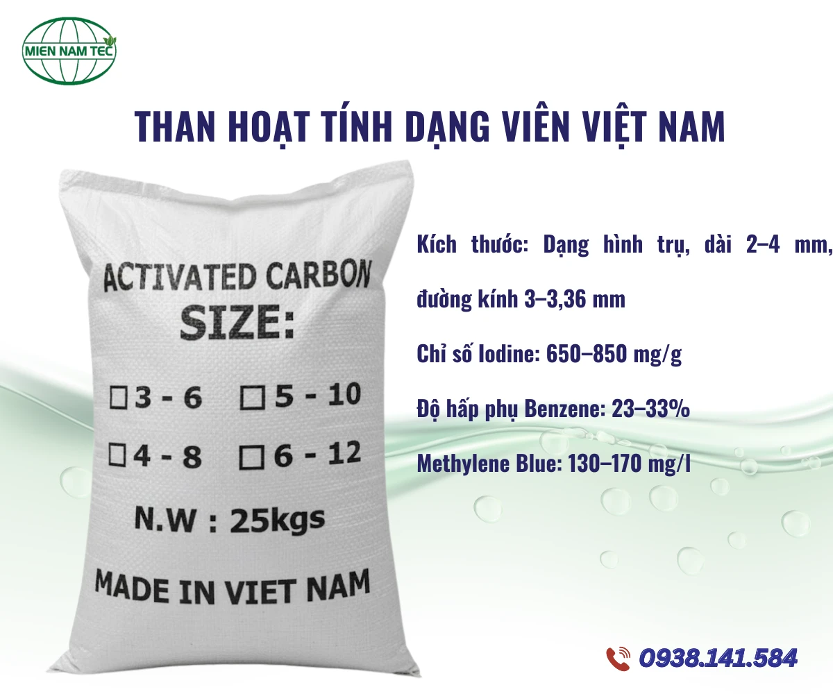Than hoạt tính dạng viên nén