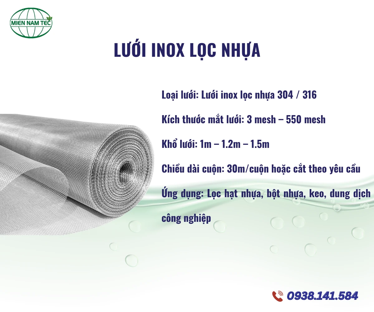 Lưới inox lọc nhựa