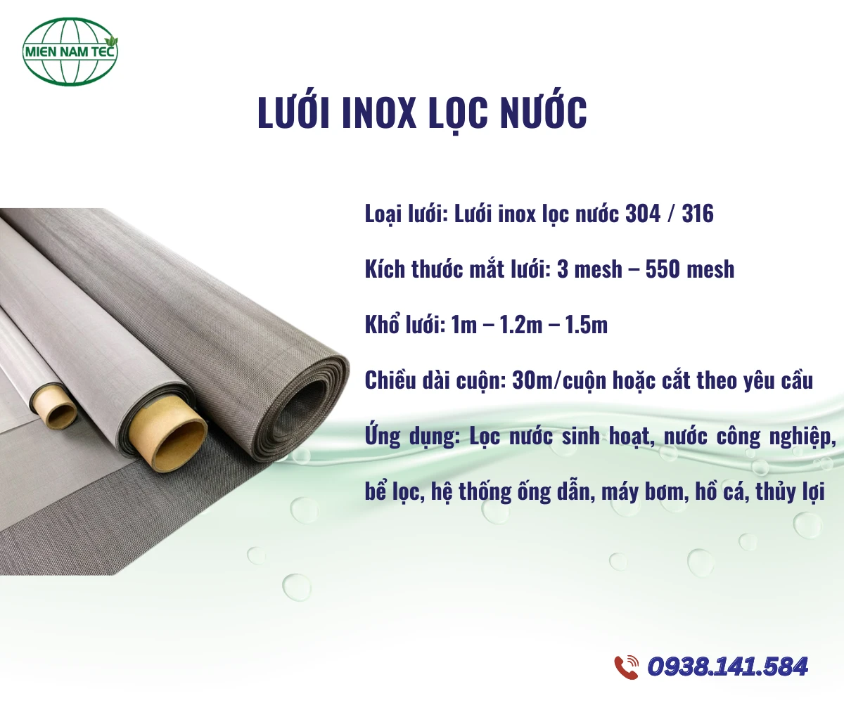 Lưới inox lọc nước