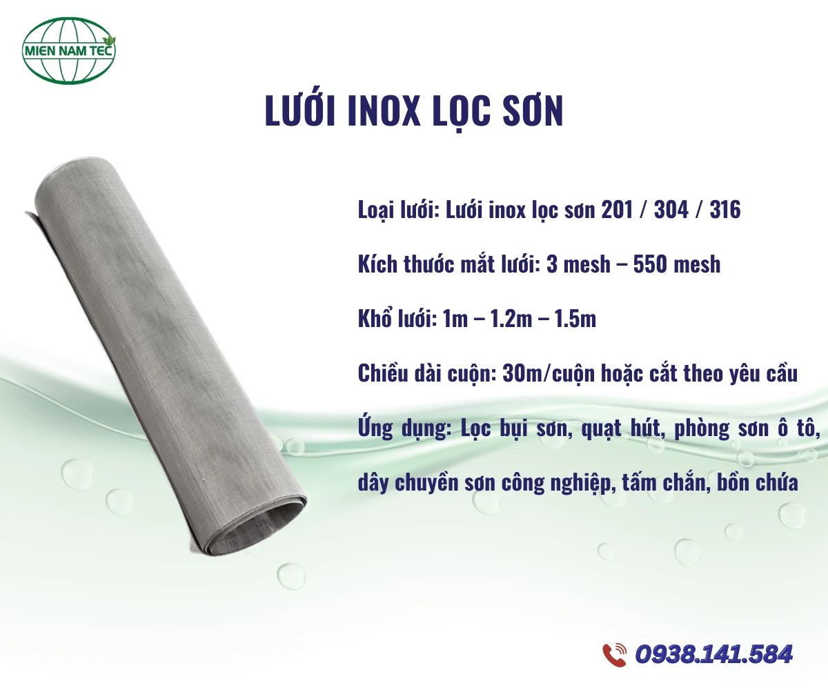 Lưới inox lọc sơn
