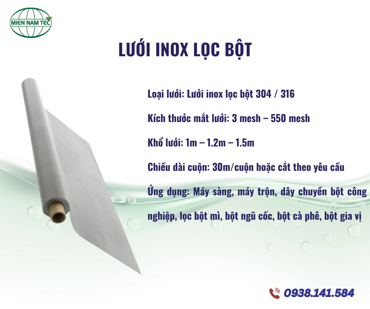 Lưới inox lọc bột