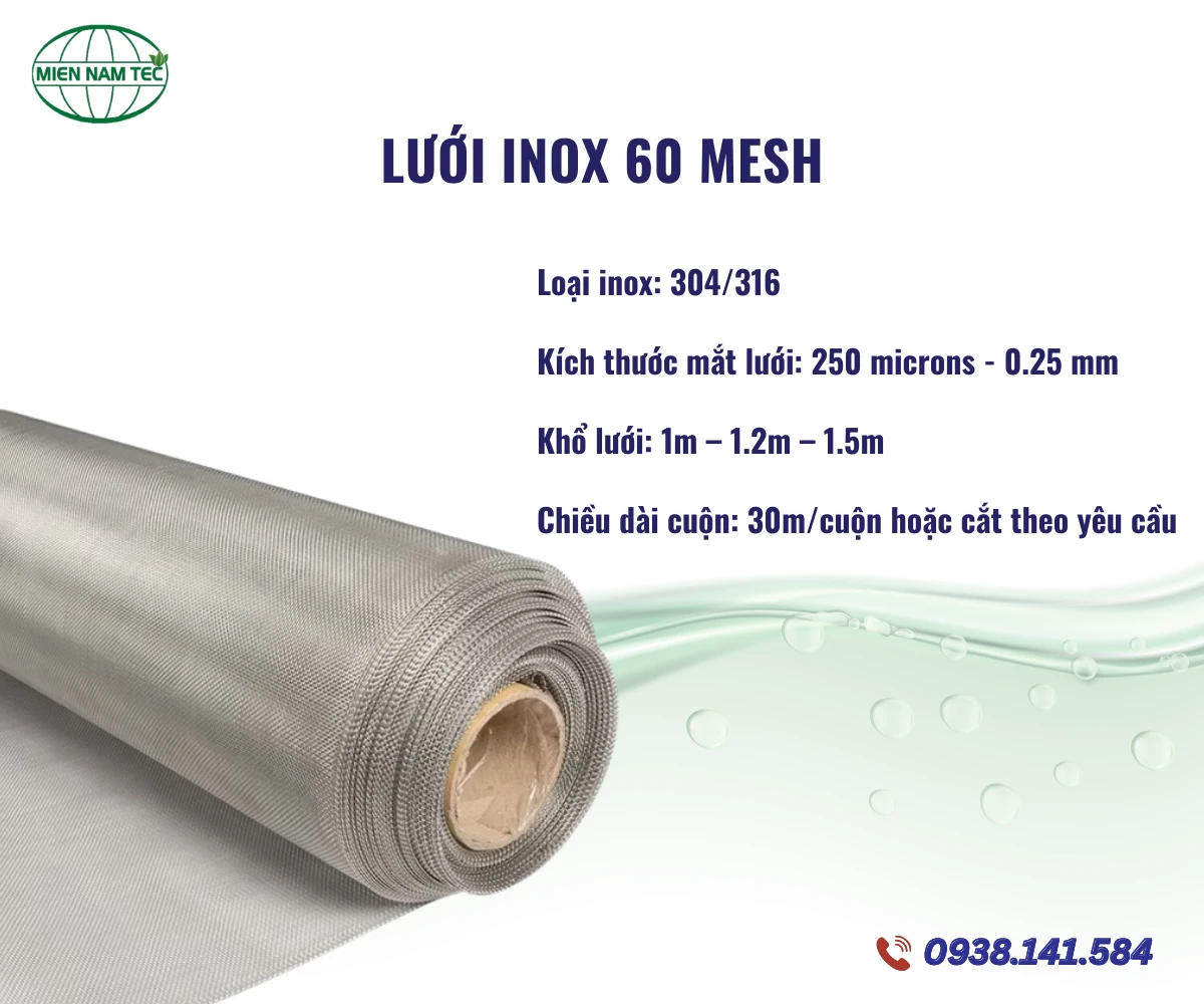 Lưới inox 60 mesh