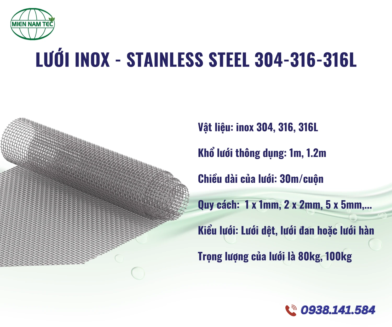 Lưới inox -Stainless steel  304-316-316L