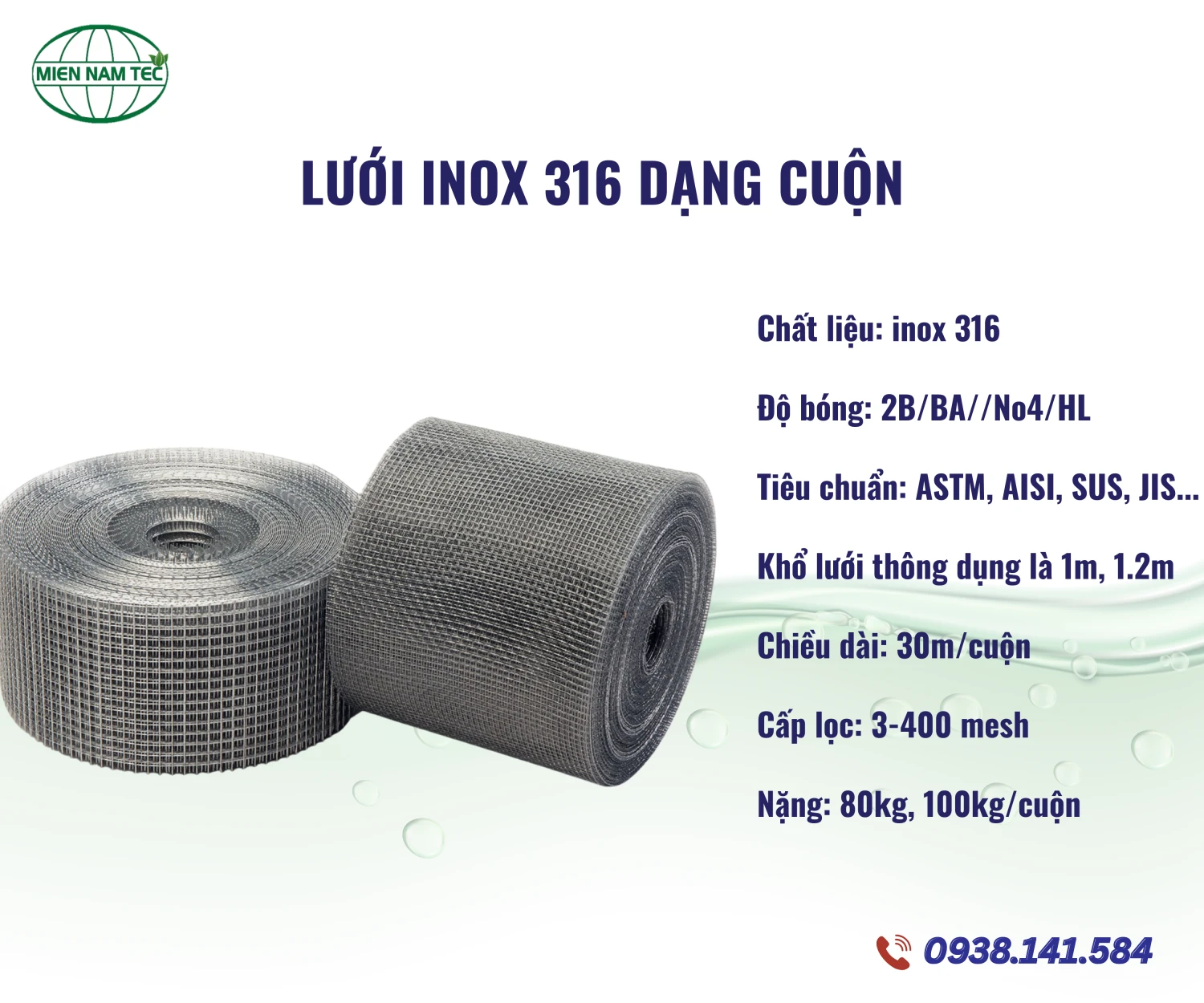 Lưới inox 316 dạng cuộn