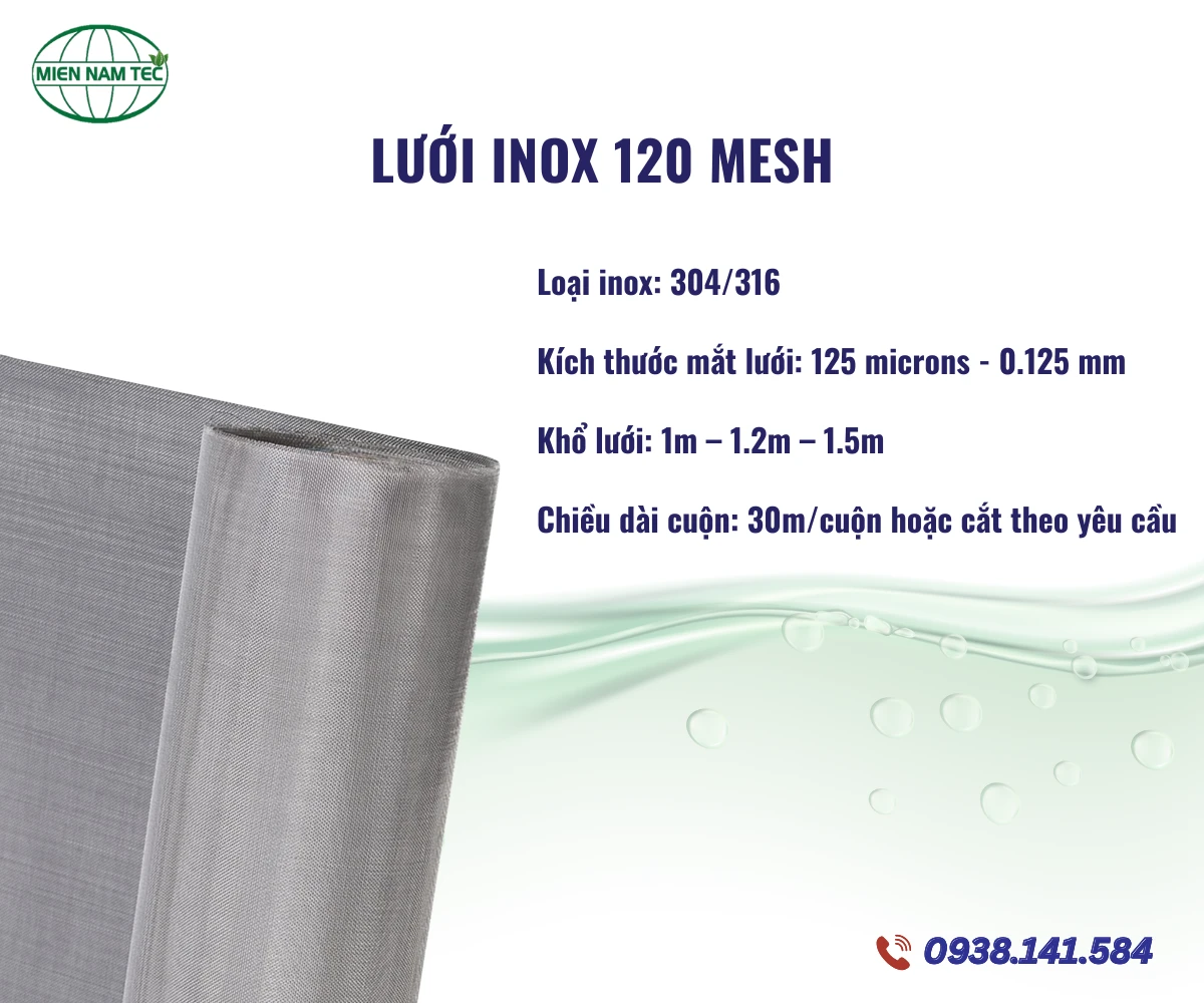 Lưới inox 120 mesh