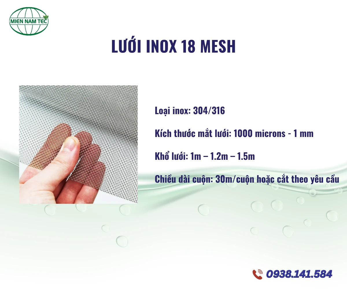 Lưới inox 18 mesh