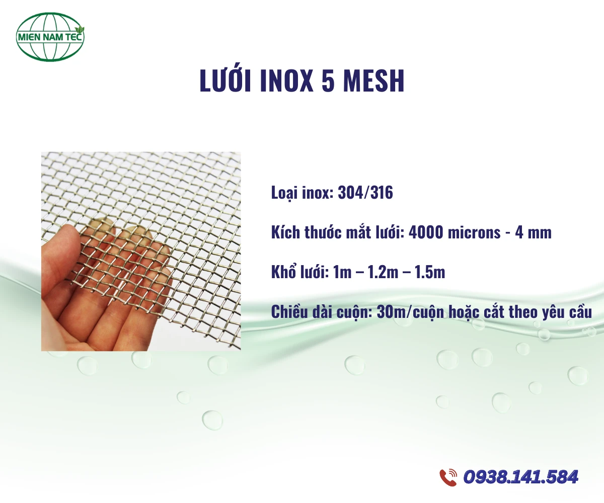 Lưới inox 5 mesh