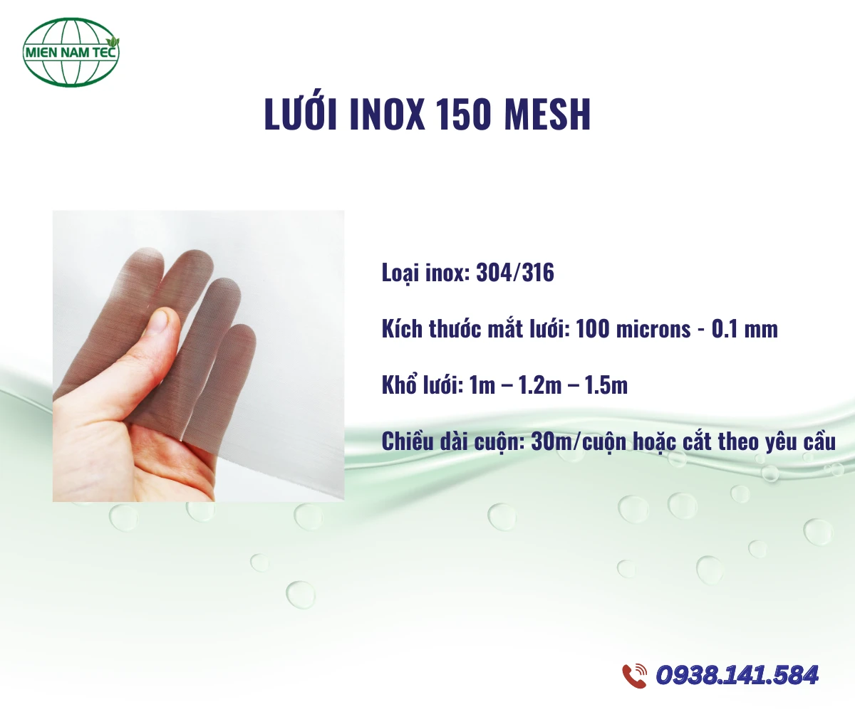 Lưới inox 150 mesh