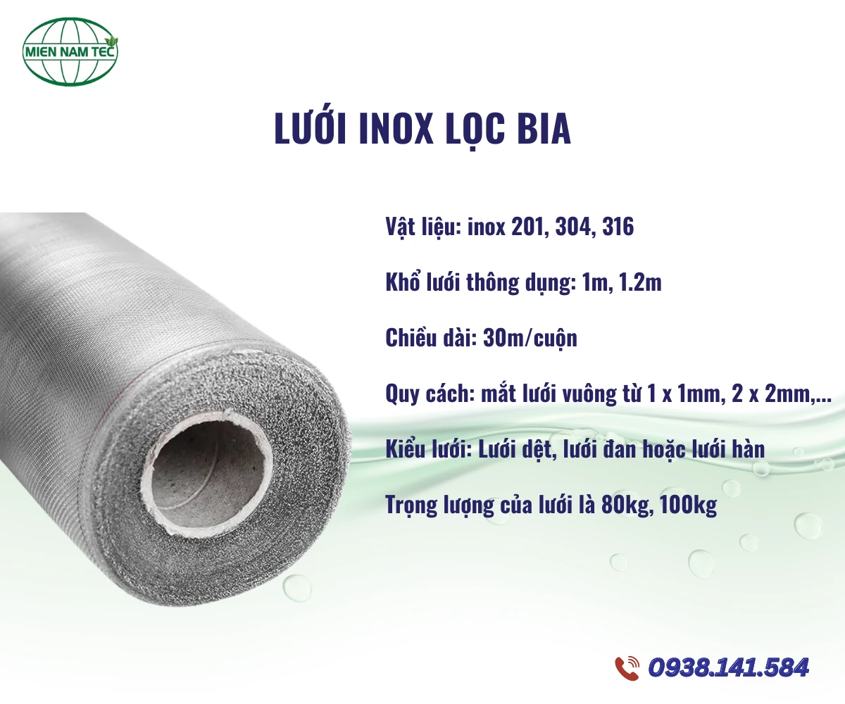 Lưới inox lọc bia