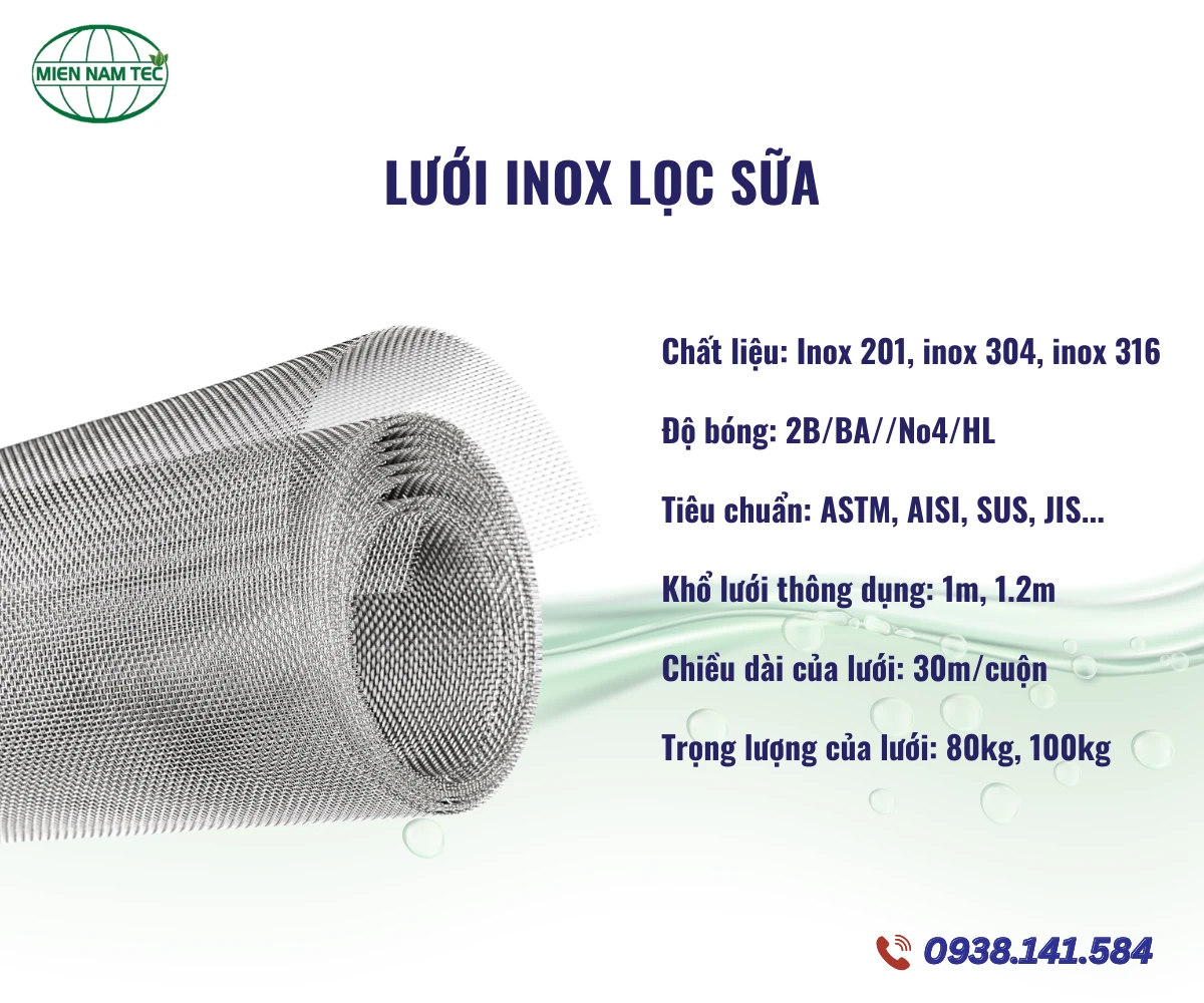 Lưới inox lọc sữa