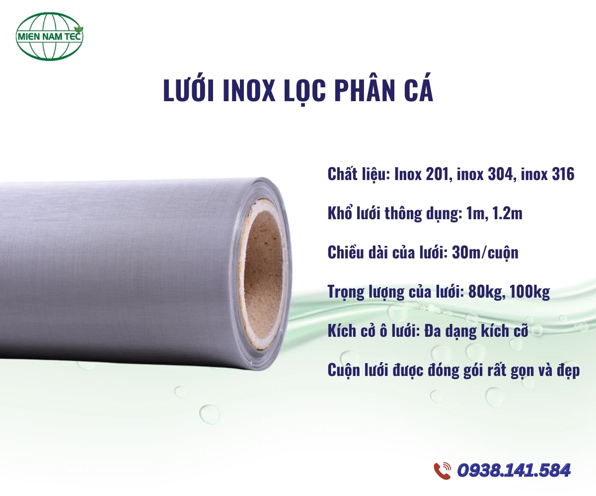 Lưới inox lọc phân cá