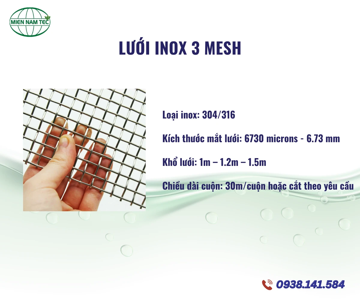 Lưới inox 3 mesh