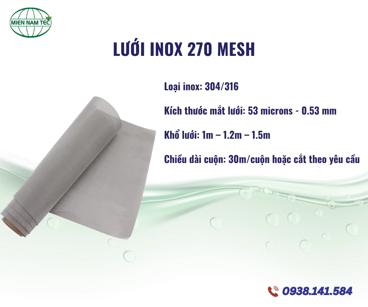 Lưới inox 270 mesh