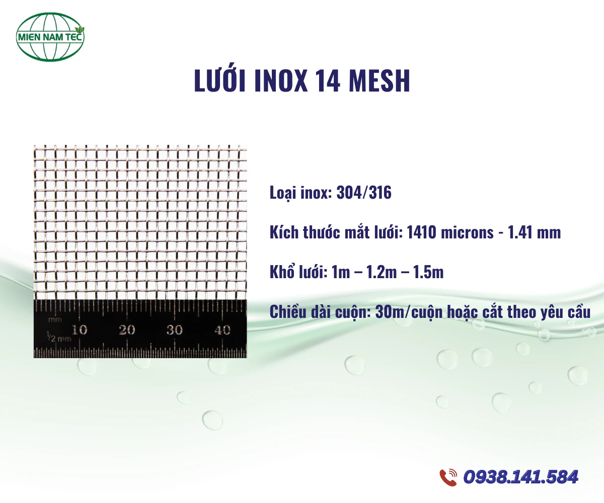 Lưới inox 14 mesh