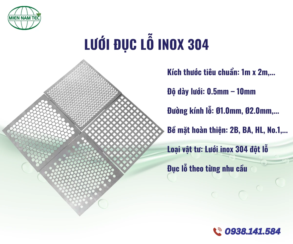 Lưới đục lỗ inox 304