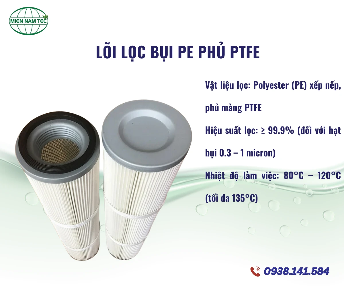 Lõi Lọc Bụi PE Phủ PTFE