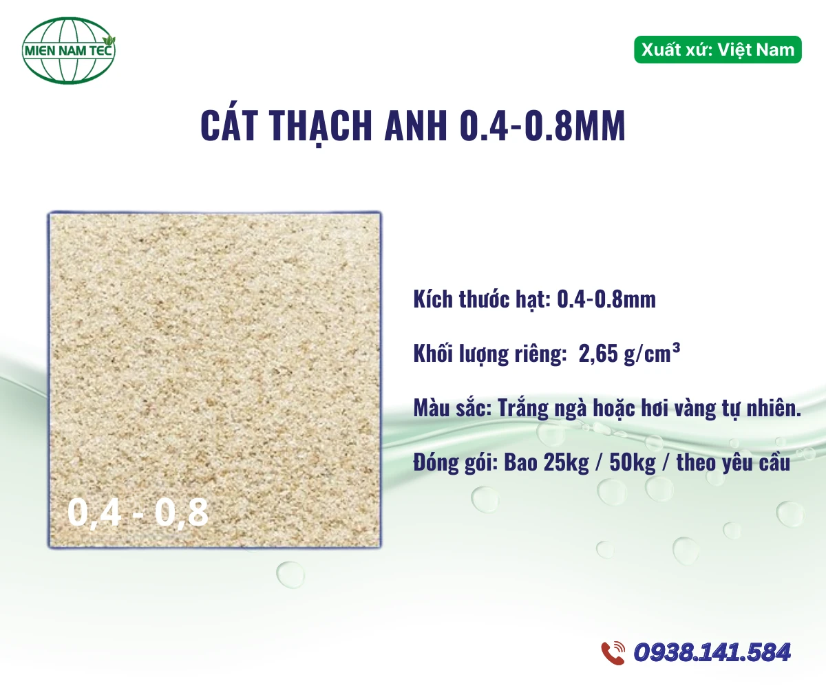 Cát thạch anh 0.4- 0.8mm