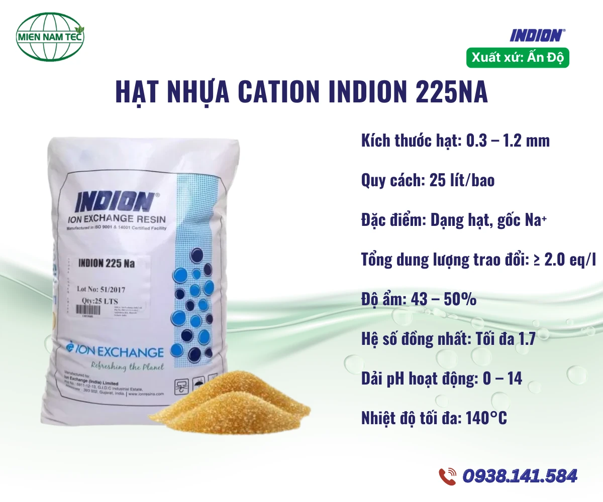 Hạt Nhựa Cation Indion 225Na