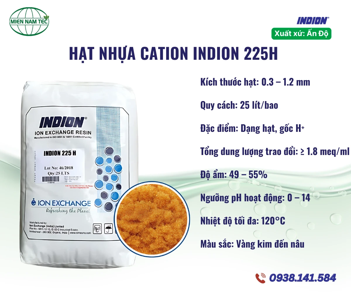 Hạt nhựa Cation Indion 225H