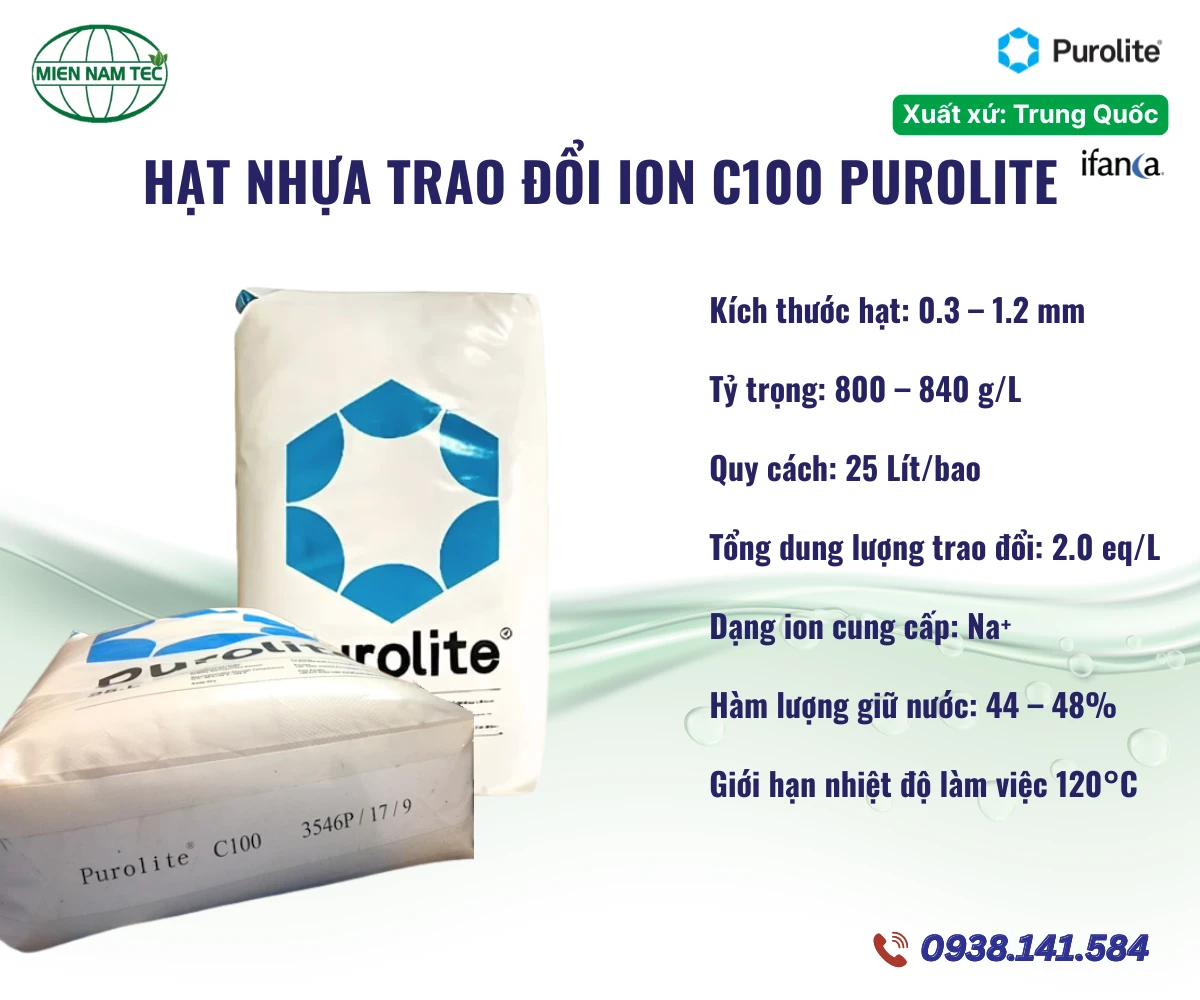 Hạt nhựa trao đổi ion C100 Purolite