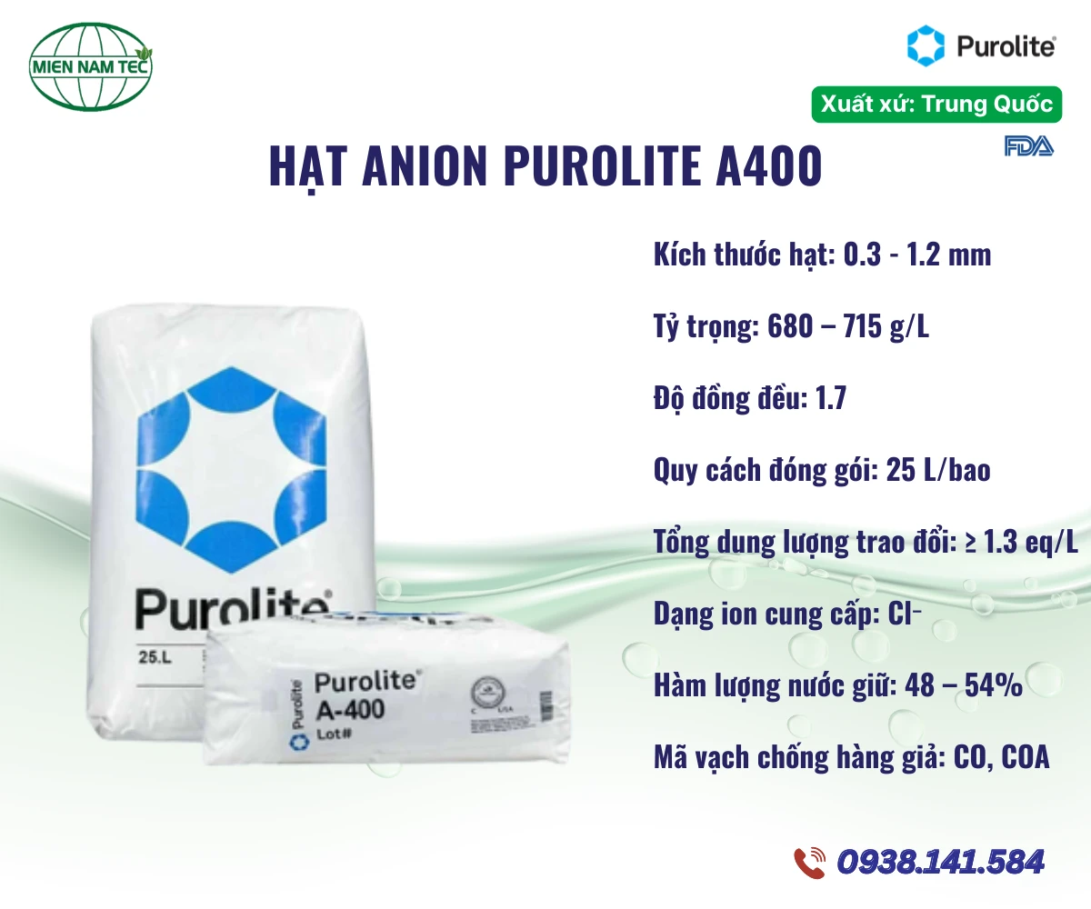 Hạt Anion Purolite A400