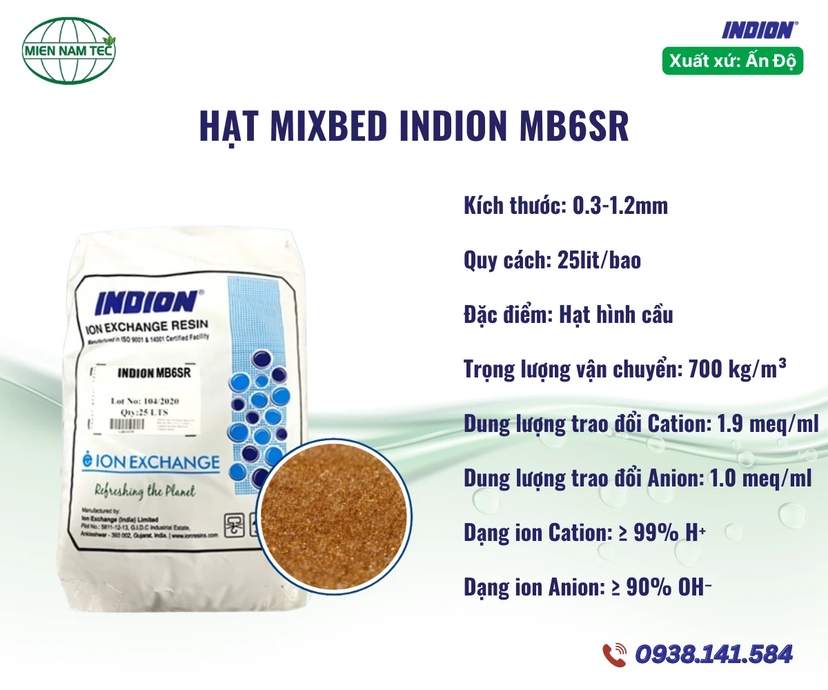 Hạt Nhựa Mixbed Indion MB6SR