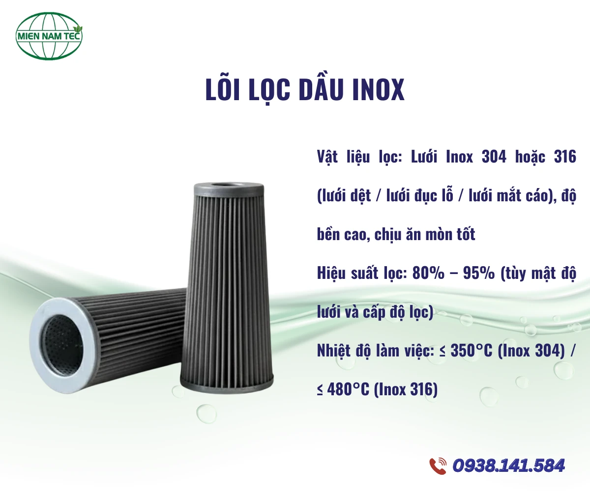 Lõi Lọc Dầu Inox