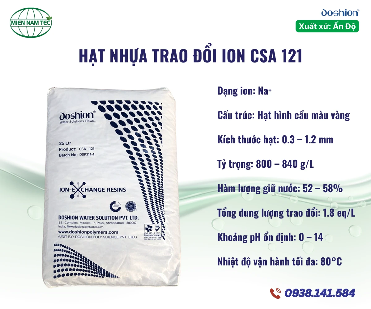 Hạt nhựa trao đổi ion CSA 121