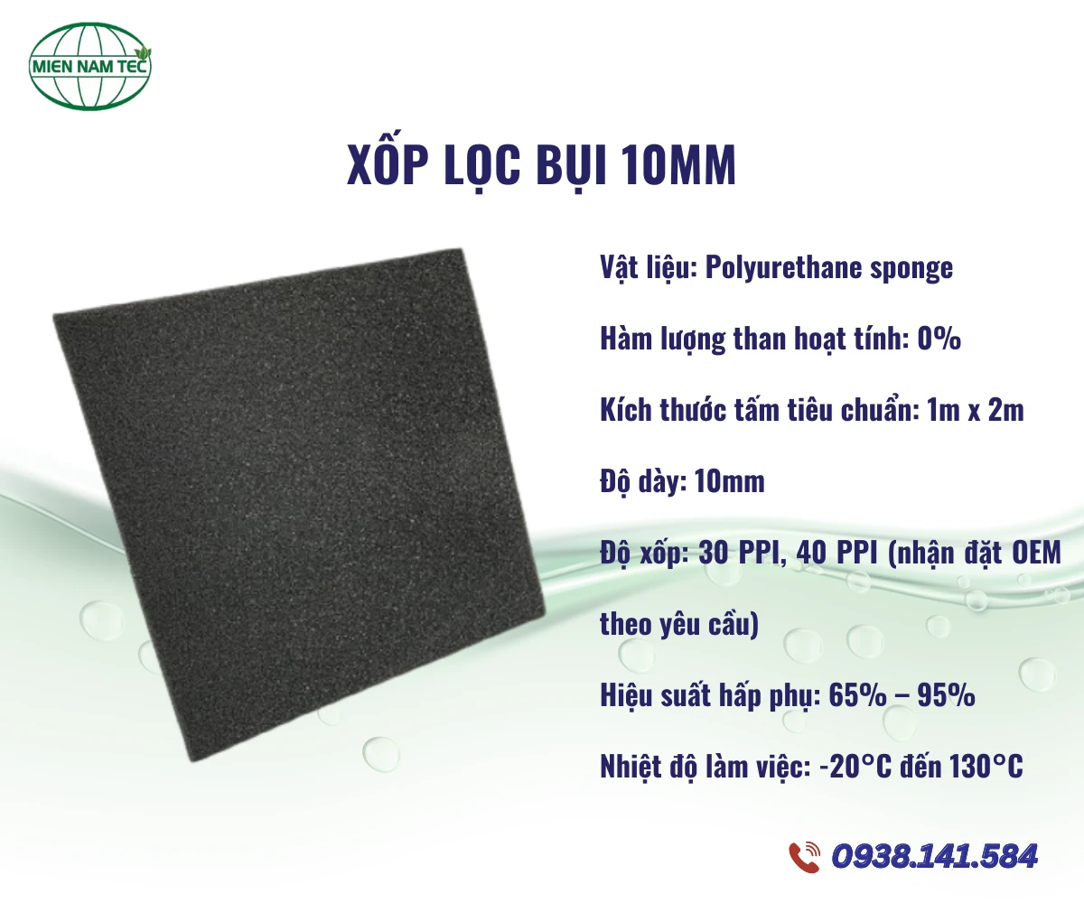 TẤM XỐP LỌC BỤI 10mm