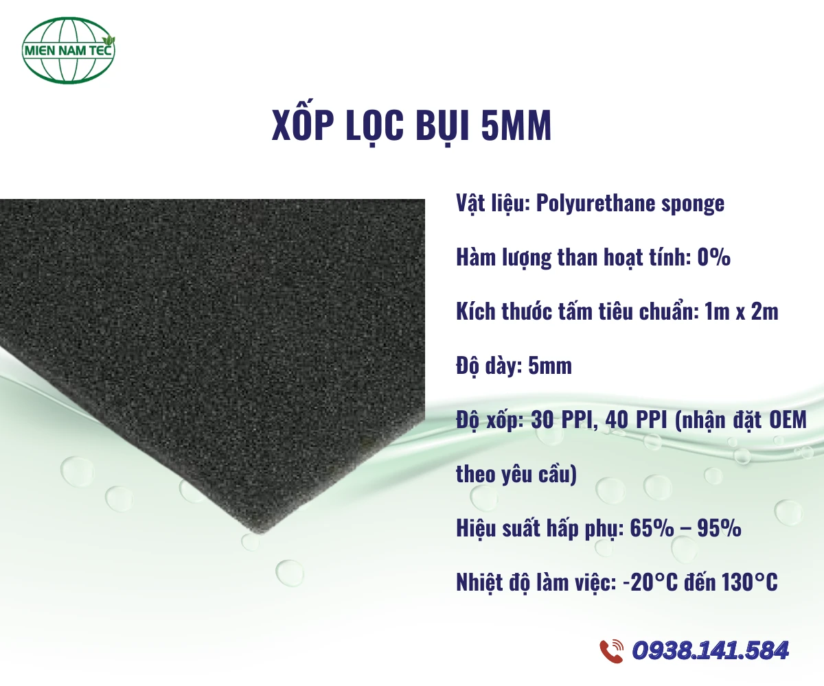 Xốp Lọc Bụi 5mm