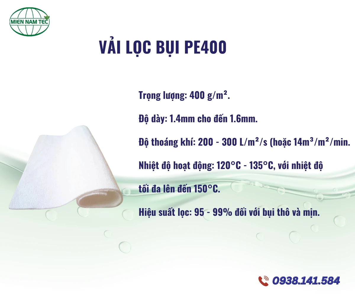 Vải lọc bụi PE400