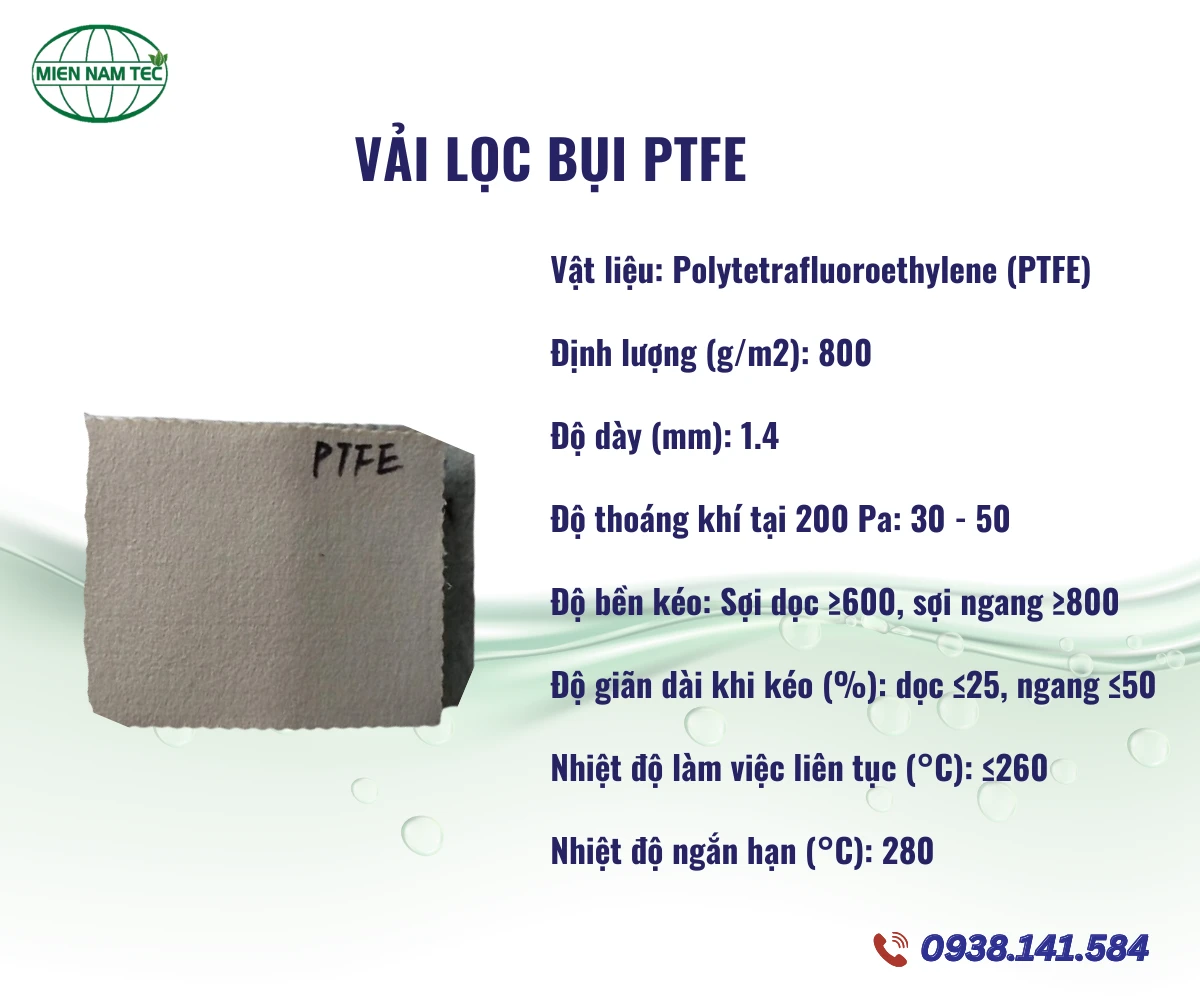 Vải lọc bụi ptfe