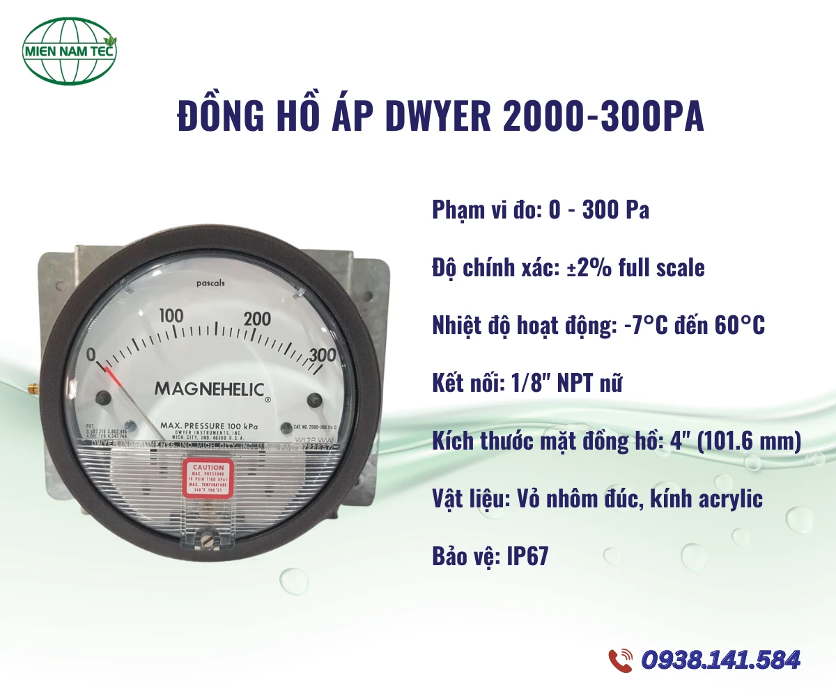 Đồng Hồ Áp Dwyer 2000-300PA